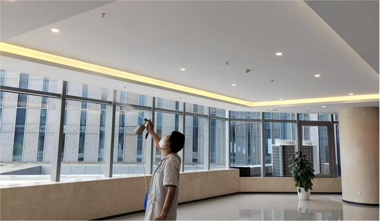 企业办公空间甲醛治理案例｜苏能集团室内空气治理与复检说明室内空气净化工程现场